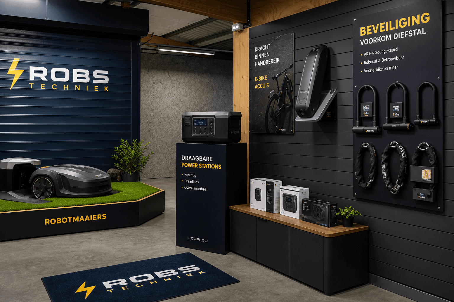 Showroom met geselecteerde techniekproducten